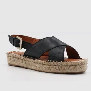 ALOHAS Crossed Black Espadrille Sandals 7.5 US